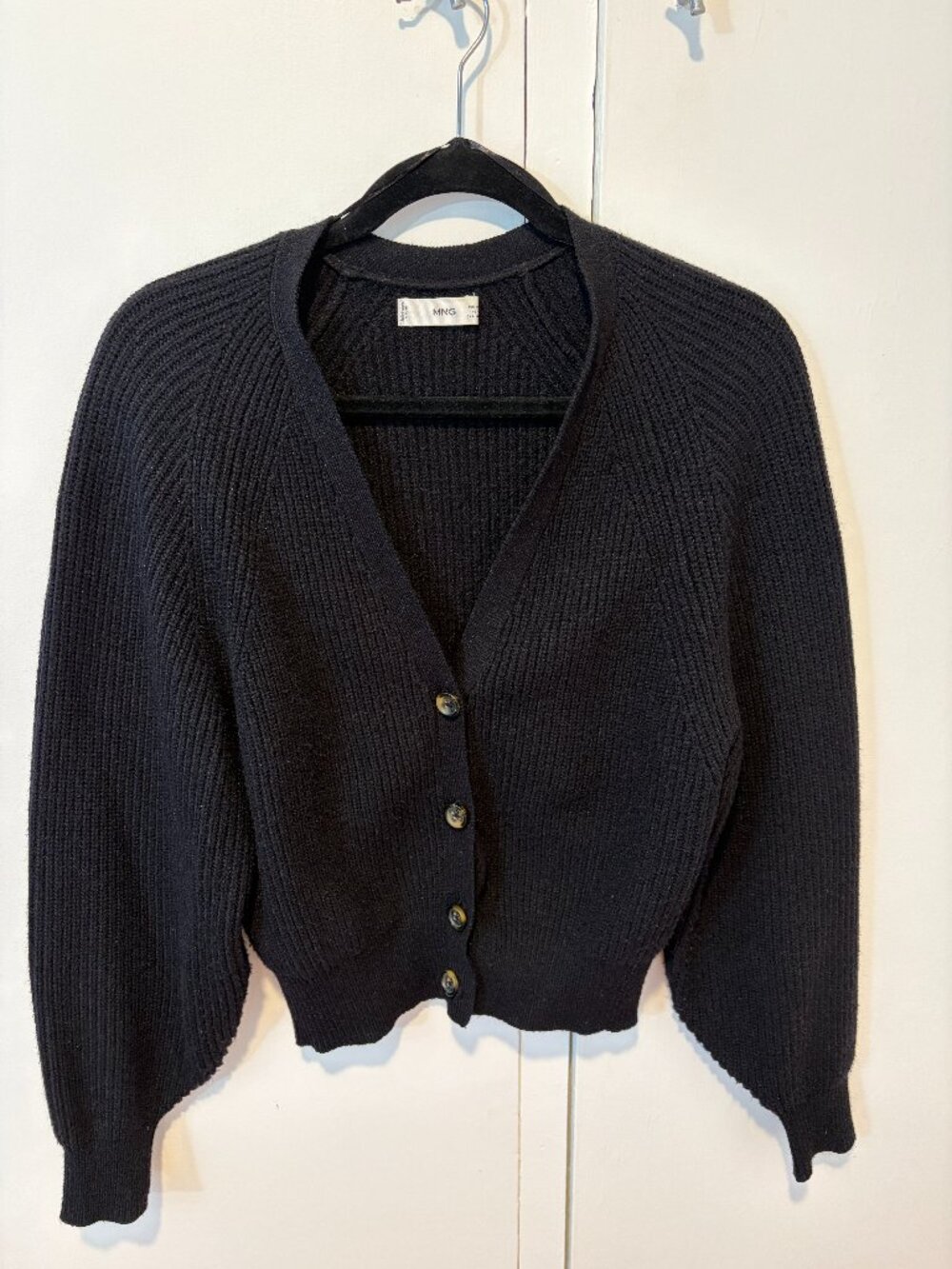 Mango MNG Black Cardigan with Dolman Sleeve